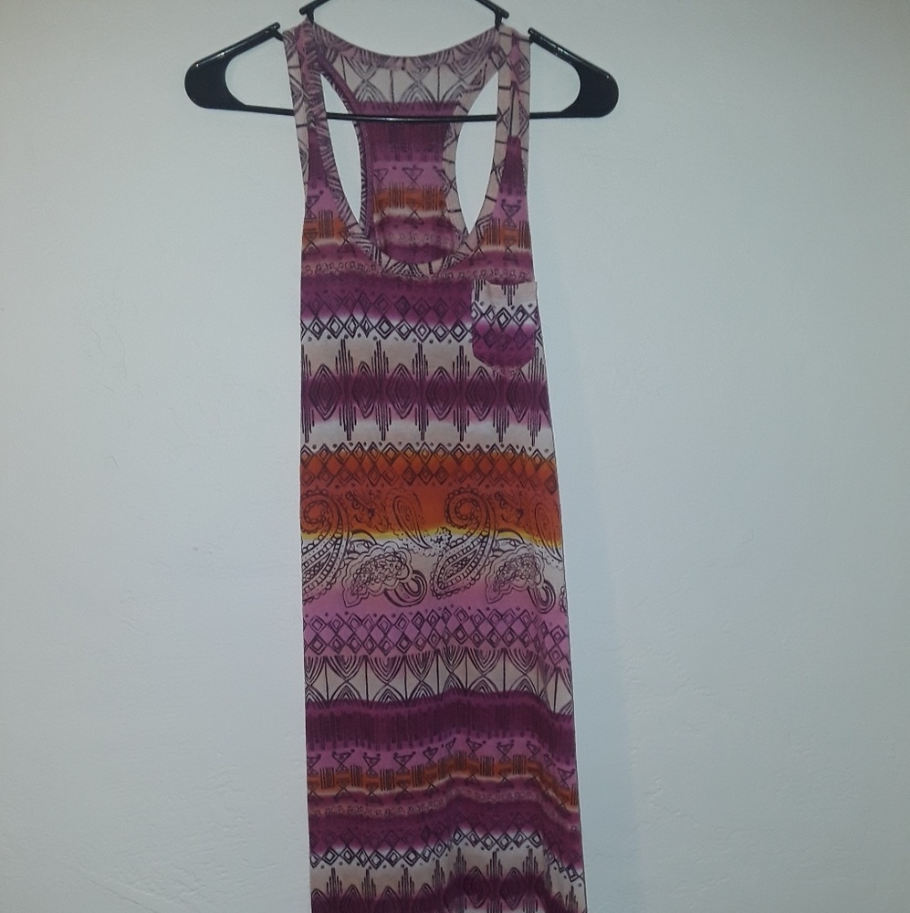 Hot pink long maxi dress